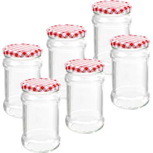 Böttcher-AG Einmachglas Karodesign, mit Schraubdeckel, 316 ml, zum Einkochen, luftdicht, Twist-Off, 6 Stück