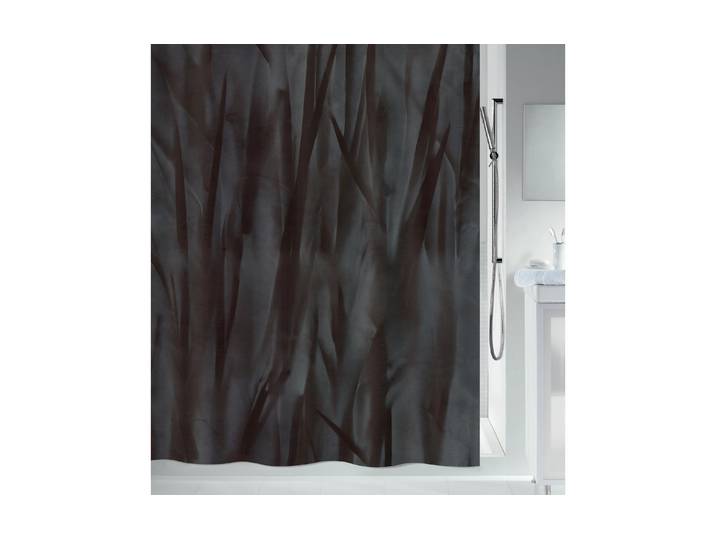 Duschvorhang SPIRELLA spirella Duschvorhang Liv 200 x 180 , schwarz, B:180cm H:200cm, Polyester, Duschvorhänge, Duschvorhang