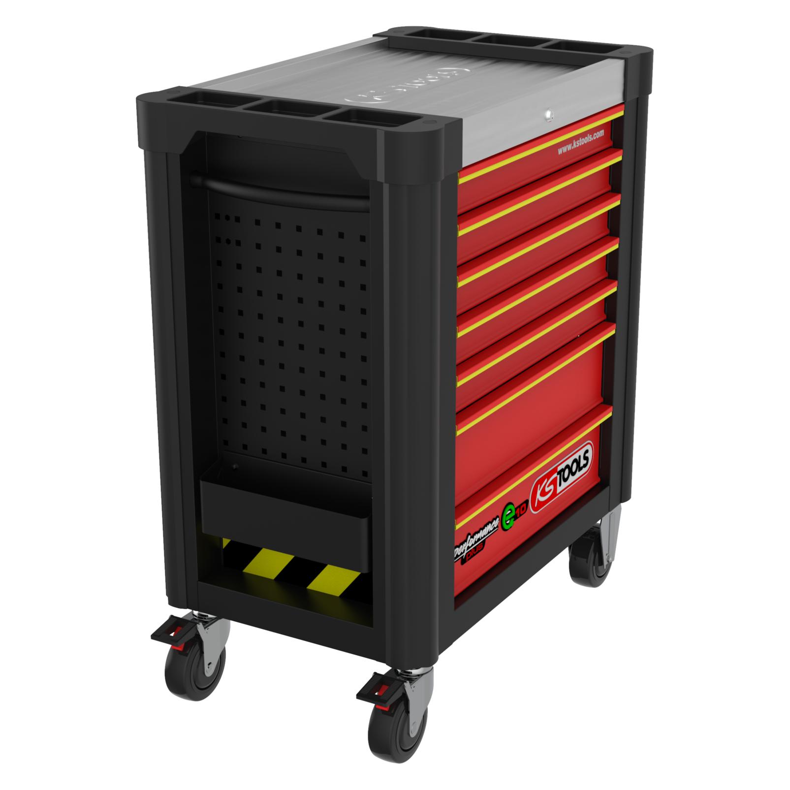 KS Tools PERFORMANCEplus Werkstattwagen e10 mit 164 isolierten Werkzeugen für Hybrid- und Elektrofahrzeuge (164x) (117.6155)