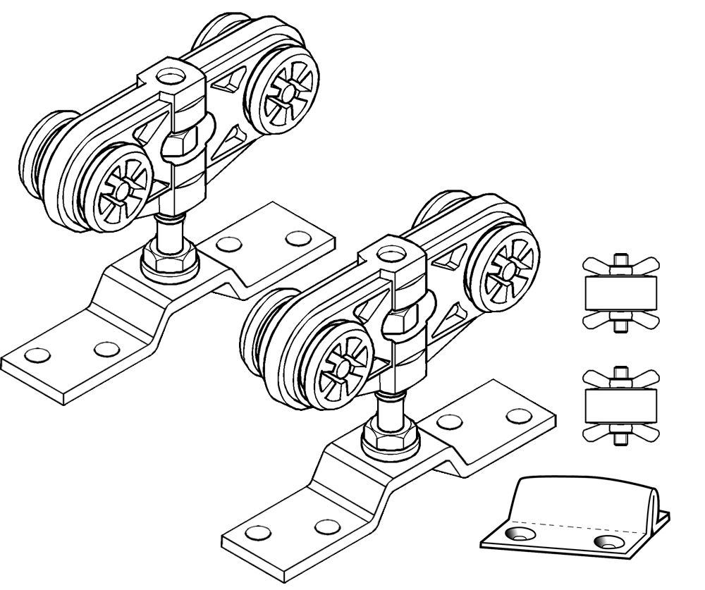 Set Doppelrollenwagen GEZE Rollan 40 NT, Kunststoff 160417