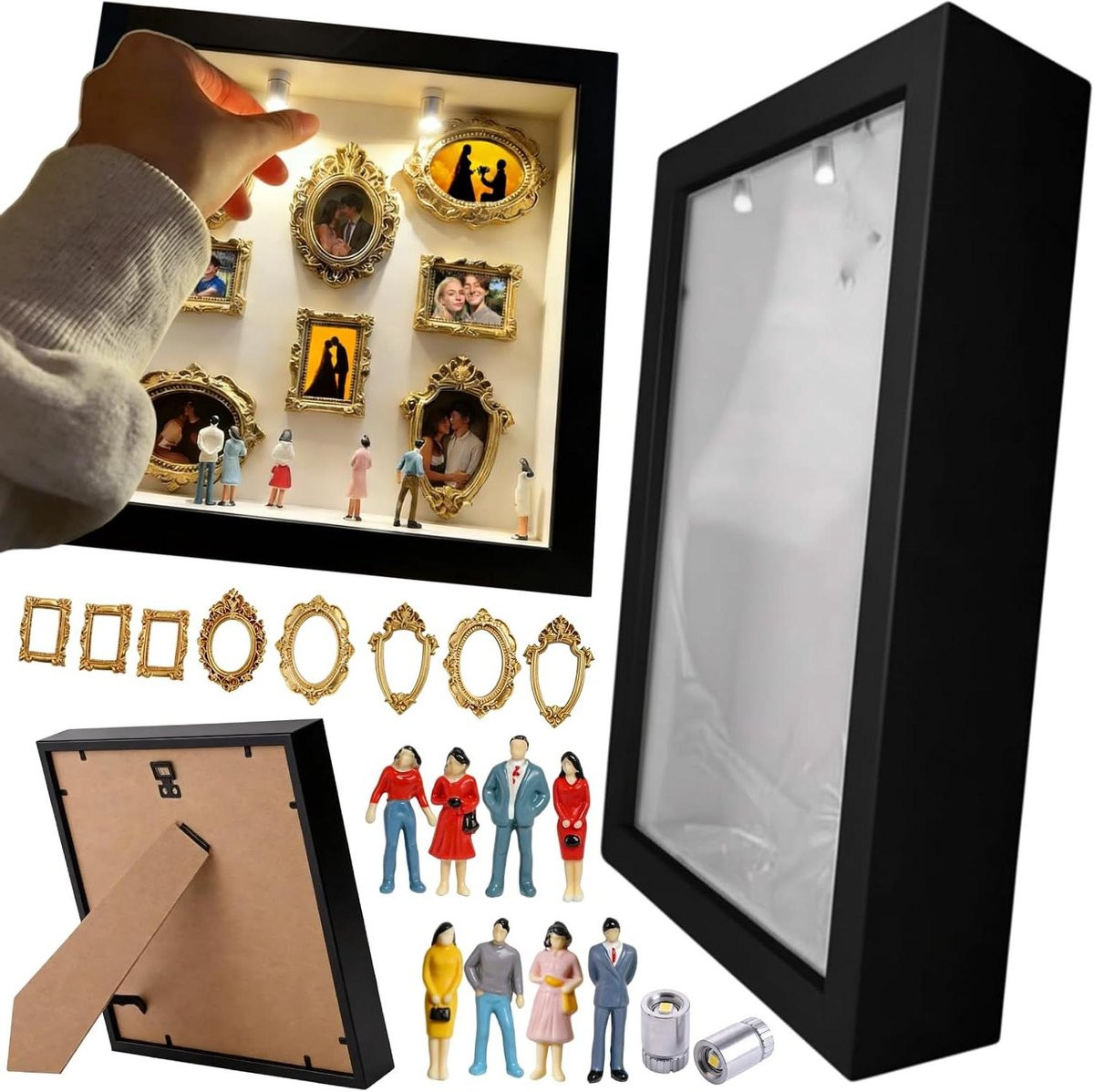 Mini Museum Silhouette Box Diorama Lijst Herinneringsdoos met Miniatuur Figuren