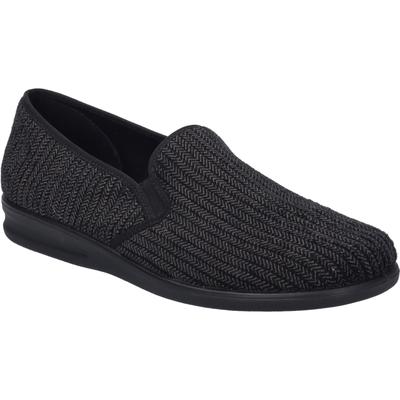 Hausschuh JOSEF SEIBEL "Belfort 122, schwarz", Herren, Gr. 39, schwarz, Obermaterial: 100% Textilmaterial TEXMAT., Schuhe Hausschuh