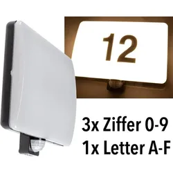 ChiliTec LED Wandleuchte "PADAR" mit PIR-Sensor IP65, 20W, mit Hausnummer & Buchstaben