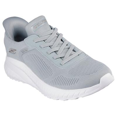 Slip-On Sneaker SKECHERS "BOBS SQUAD CHAOS-CURRENT MUSE", Damen, Gr. 43, grün (mintgrün, sage), Textil, Schuhe, Slipper, Freizeitschuh in veganer Verarbeitung