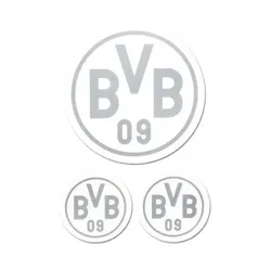 BVB Aufkleber 3er Set silber