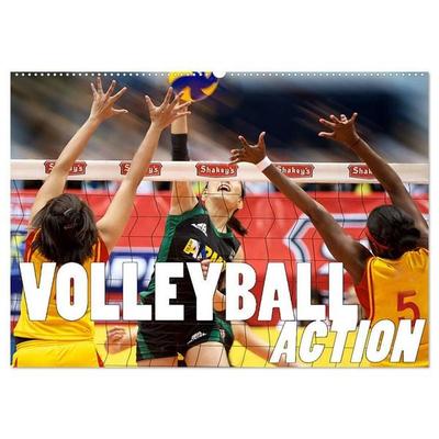 Volleyball Action (Wandkalender 2027 DIN A2 quer), CALVENDO Monatskalender