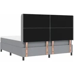 vidaXL, Boxspringbett, Boxspringbett Mit Matratze Stoff Hellgrau (180 x 200 cm)