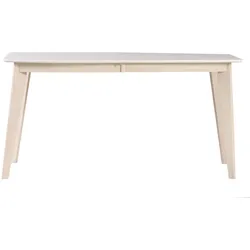 Design-Esstisch ausziehbar Weiß und helles Holz L150-200 LEENA