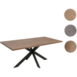 Esszimmertisch HWC-O55, Küchentisch Tisch Esstisch, Industrial MDF Metall 180cm ~ Walnuss-Optik