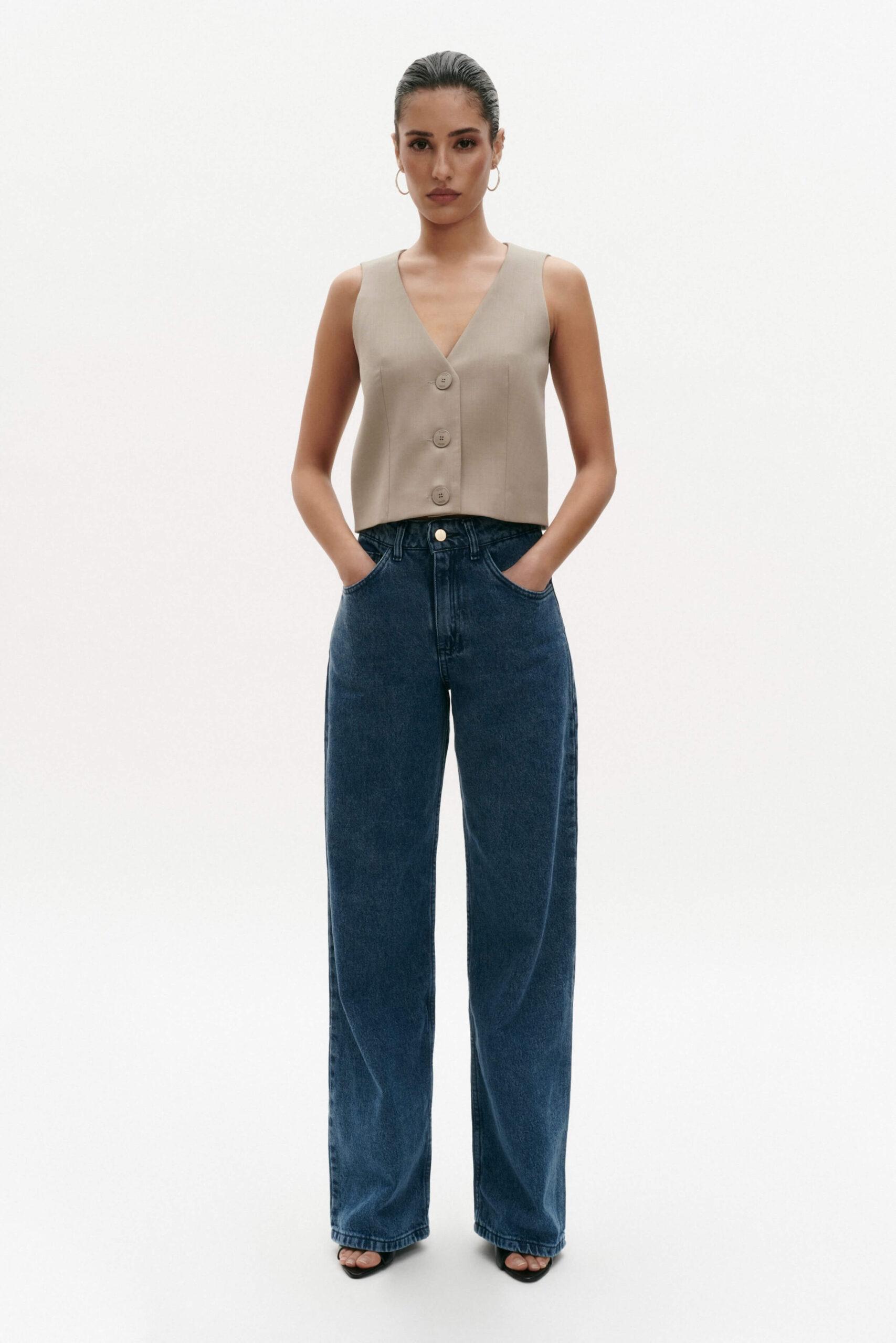 BENU Dames Blauwe Katoenen Jeans