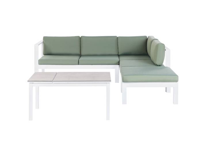 LOUNGE-SET 5-sitzer Aluminium Grün Messina