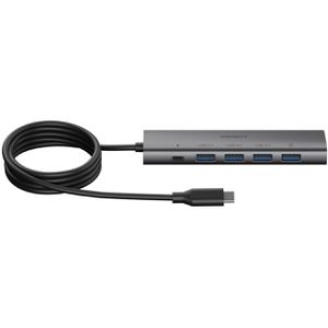 Obsbot USB-Hub 3-in1 Hub, anthrazit, 4 USB 3.0 Ports, Anschluss-Stecker USB-C