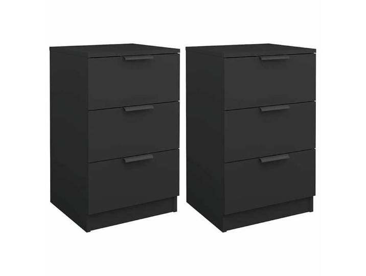 NEW Lot de 2 chevets - UU - Table de chevet/nuit - noir 40x36x65 cm FR_15047