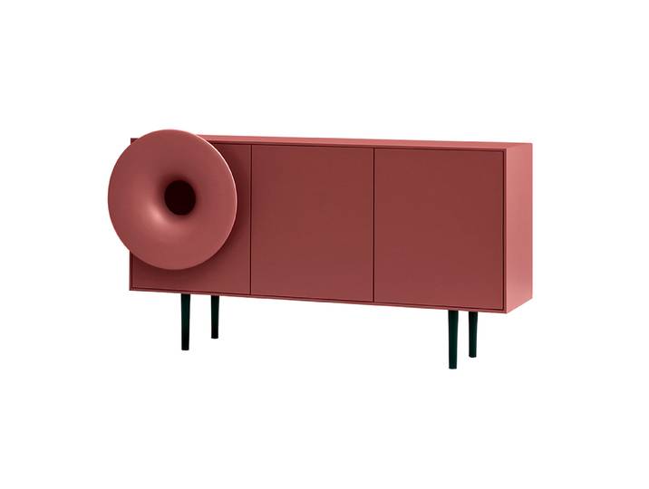 MINIFORMS meuble avec système audio intégré CARUSO XL (Bloody Mary, trompette Bloody Mary - bois et céramique)