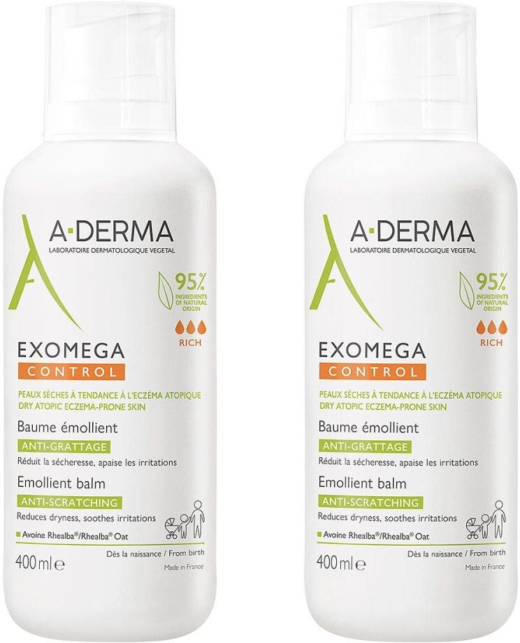 A-derma Exomega Control Balsam Rückfettend 2x400ml