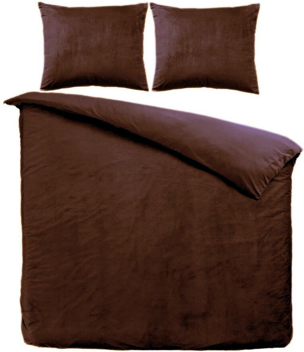 Beau Maison Velvet Dekbedovertrek - Coffee Brown - 140 x 200 cm
