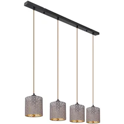 Hängelampe Esstischlampe Pendelleuchte Wohnzimmerlampe Textil grau LxH 98x150 cm