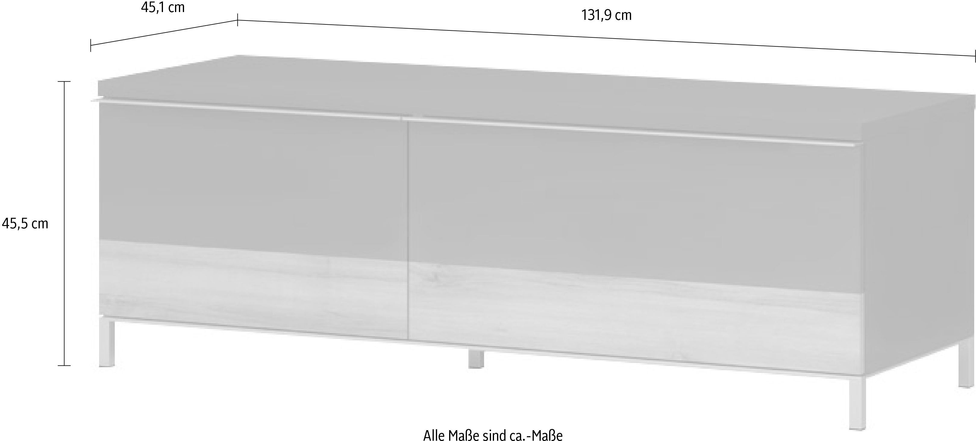 Lowboard GOODPRODUCT "Onyx", grau (anthrazit, walnussfarben), B:131,9cm H:45,5cm T:45,1cm, Holzwerkstoff, Sideboards, Lowboard, Kommode mit Soft-Close-Funktion, in zwei Breiten, Fernsehtisch anthrazit, walnussfarben B/H/T: 131,9cm x 45,5cm x 45,1cm, 1 Stk