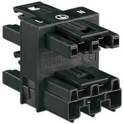 WAGO Netz-Verteiler Netz-Stecker - Netz-Buchse, Netz-Buchse, Netz-Buchse Gesamtpolzahl: 2 + PE Schwarz 1 St. 770-607