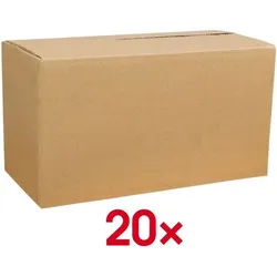 Quali Well Versandkartons 27,0/13,0/14,5 cm - 20 Stück braun, 27.6x15.9x13.6 cm