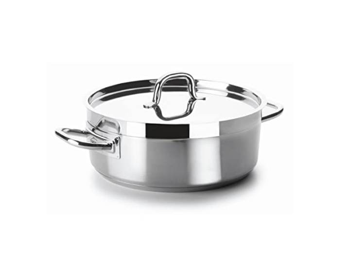 LACOR 54040 Bratentopf mit Deckel Durchmesser 40 cm Chef Luxe Aus lebensmittelechtem Edelstahl gefertigt; hohe Korrosionsbeständigkeit und Haltbarkeit im täglichen Gebrauch