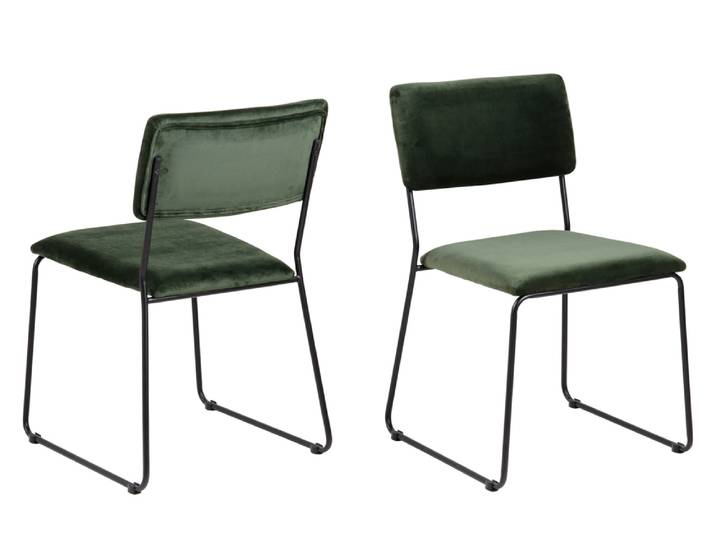 2er Set Actona Cornelia Esszimmerstuhl Stahl/Stoff