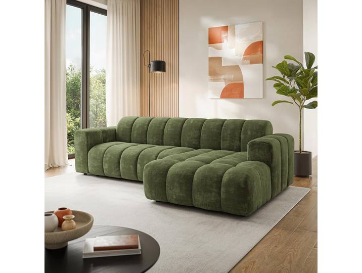 Masseno Ecksofa SETIA, Sofa L-Form, Moderne Eckcouch für Wohnzimmer - Grün, LUMO 20