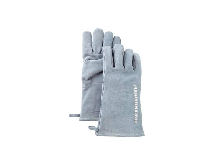 Zebra Grillhandschuhe Einheitsgrösse, Grau, Leder, Echtleder, Spaltleder, 12x32x1 cm, Grillen, Grillzubehör