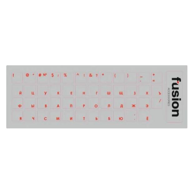 Fusion "Laminated Stickers RU / ENG" Transparent/Red (FUS-UZ-RE-TRA)