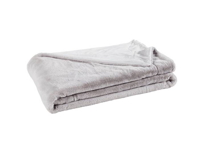 Novel Decke, Silberfarben, Textil, Uni, 150x200 cm, AZO-frei, pflegeleicht, Double face, Heimtextilien, Wohntextilien, Decken, Kuscheldecke