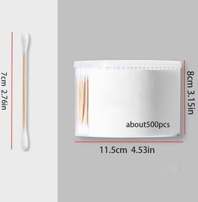 Inspired Finds 100pc Disposable Double Ended Cotton Swabs For Ear Cleaning And Makeup Removal round