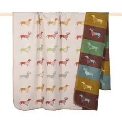pad Kuscheldecke Dackel 150 x 200 cm Mischgewebe Beige
