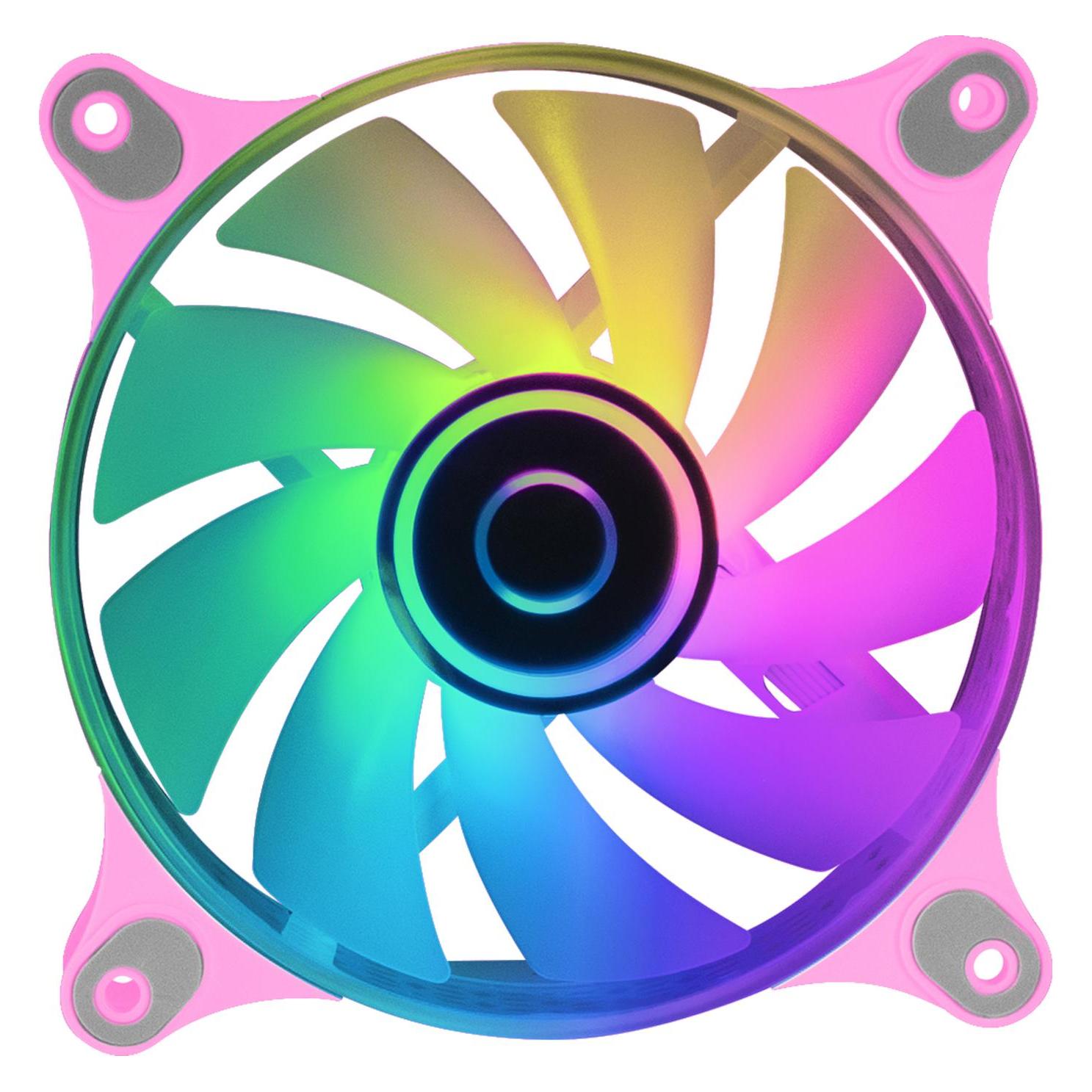 Mars Gaming Ventilateur Boitier Mf-3d RGB - 12cm (Rose) (120 mm, 1x) (MF3DP)