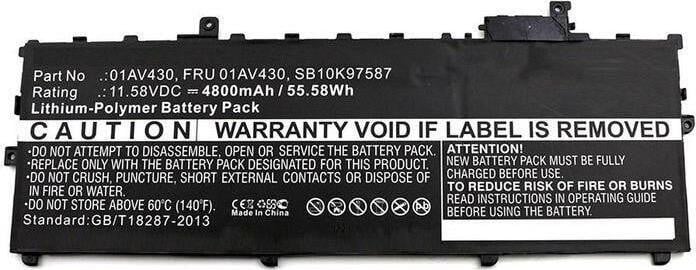 CoreParts Batterij voor Lenovo ThinkPad X1 Carbon 2017, model 01AV494-CP (01AV494)