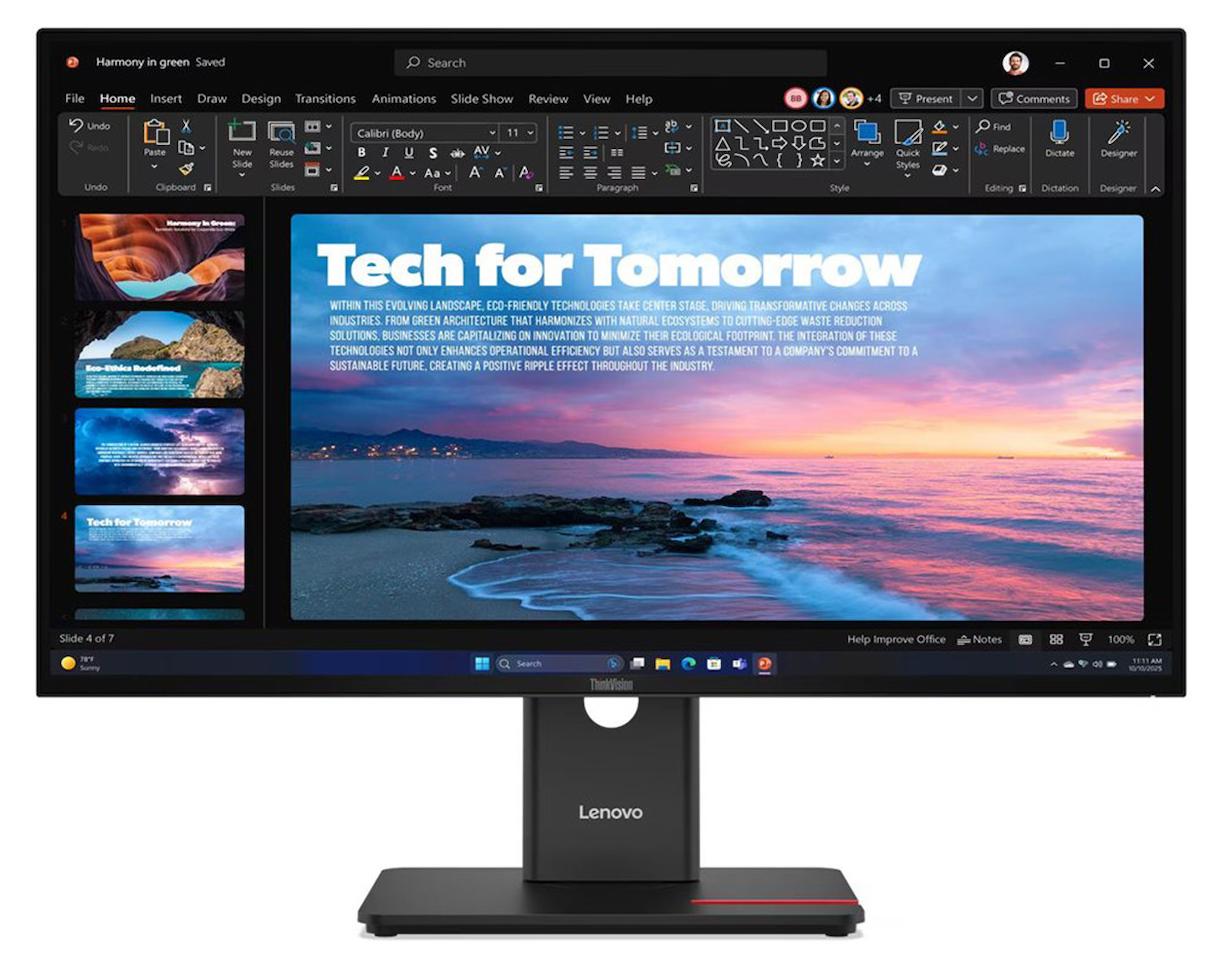 Lenovo ThinkVision T27QD-40 Monitor, 68,6 cm (27"), 2560 x 1440 Pixel, Wide Quad HD, LED, 6 ms, Schwarz