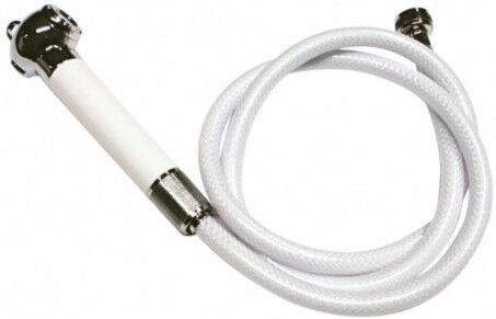 HiNelson Doccia a mano in plastica bianca e ottone cromato M2