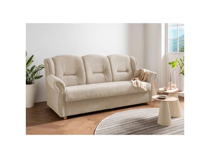 Livetastic 3-Sitzer-Sofa Sapi, Natur, Holz, Buche, Uni, 220x98x90 cm, Rücken echt, Armteil links, rechts, Wohnzimmer, Sofas & Couches, Sofas, 3-Sitzer Sofas