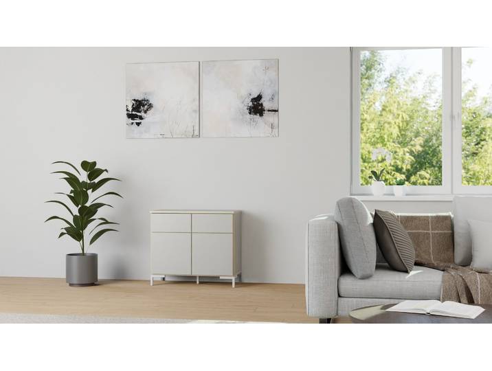 Table de nuit sur mesure Mélaminé premium Gris Bord contre­plaqué