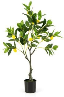Costway Artificial Lemon Tree 2.6/4/5.2 Feet Tall Fake Lemon Plant wuth Lemon Fruits-2.6 ft