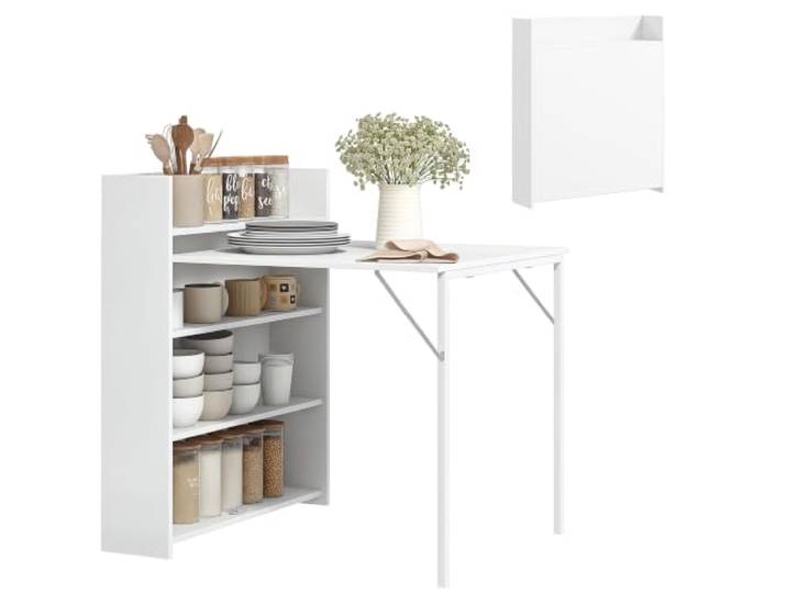 HOMCOM Esstisch Klappbar Küchentisch 78,5 x 91 x 93 cm Weiß
