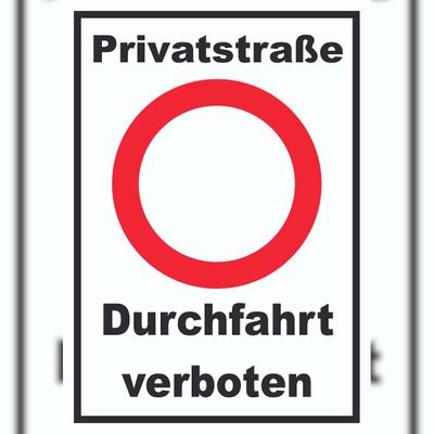 HB-Druck Privatstraße Durchfahrt verboten Schild A4 (210x297mm)