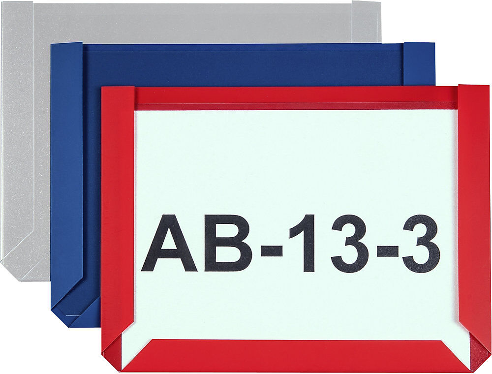 Magnet-Sichttasche aus Hart-PVC, VE 10 Stk, Format DIN A6 quer, blau, ab 2 VE EICHNER