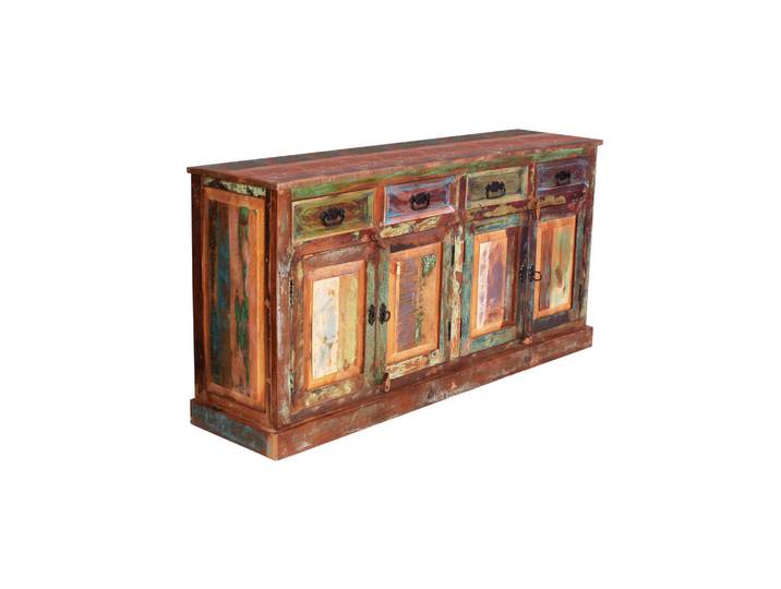 Mid.you Sideboard, Mehrfarbig, Holz, Altholz, massiv, 4 Fächer, 4 Schublade(n) Schubladen, 160x80x40 cm, Holzmöbel, Kleinmöbel Holz, Holzkommoden, Sideboards Holz