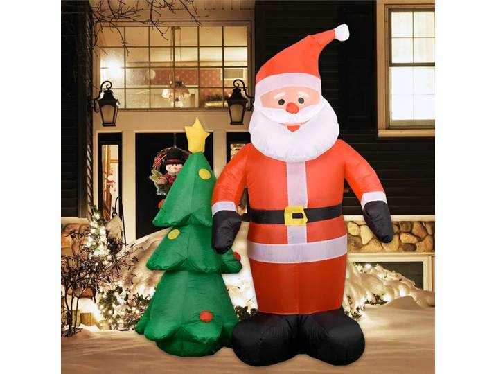 Arbre gonflable du père noël, 1.8M, décoration extérieure de noël, avec lumières LED, décoration de cour gonflable pour maison, jardin, pelouse