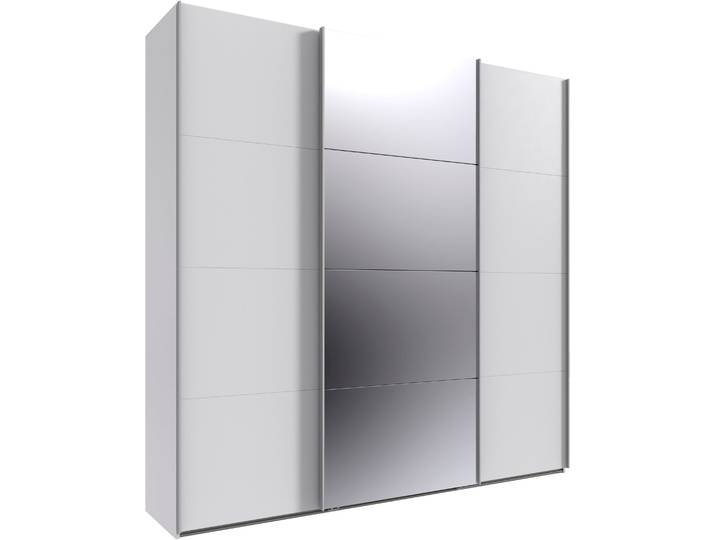 Kleiderschrank, 225x236 cm, Holzwerkstoff, Weiß, 3 Schwebetüren, Modern, Wimex