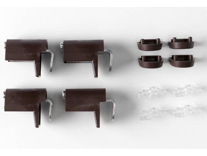 Klemmhalter für Sichtschutz GOOD LIFE, braun, Kunststoff, Stahl, Sichtschutzbefestigungen, Klemmhalter für Sichtschutz, Made in Germany