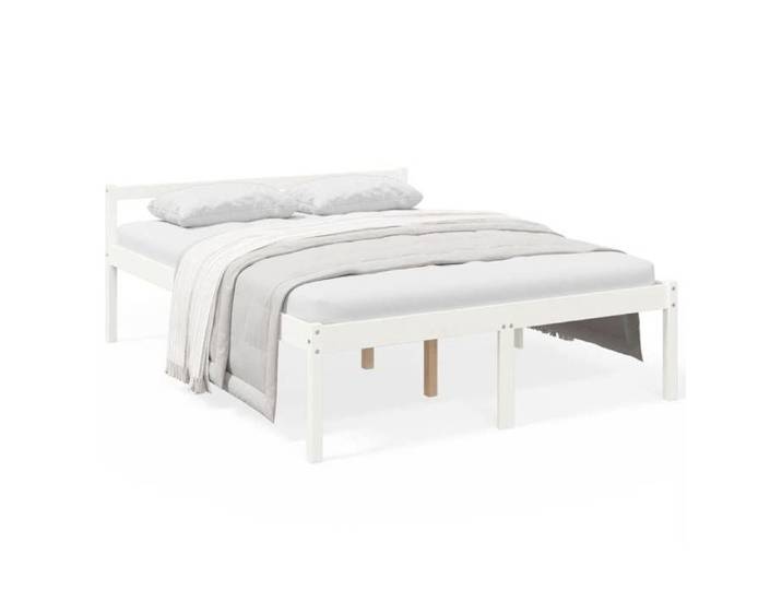 Luxe&Mode Lit pour personne âgée - sans matelas - lit Adulte double - 2 ans garantie - 160x200 cm bois pin massif（35333）