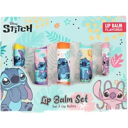 Disney, Lippenpflege, Stitch 4g Lippenbalsam-Kollektion 5er-Pack (Vanille, Kirsche, Traube, Orange & Kaugummi) (Lippenbalsam)