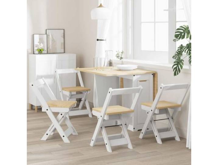 smnyxs Essstühle, faltbar, 4 Stück, aus massivem Kiefernholz Minimalistisches Design, integrierte Fußstütze, einfache Pflege, massives Kiefernholz, platzsparende Aufbewahrung