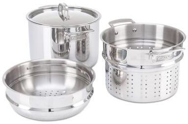 Viking 3-Ply 8 Qt Multi-Cooker/Pasta Pot w/ Bonus Steamer, Mirror Finish